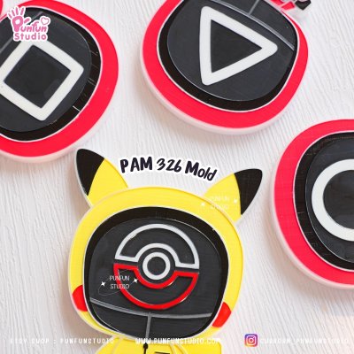 PAM 326 Pika Cos Squid Game Guard Mold / Poke Ball Mask Guard / Limited mold only 25 pieces / Painting Anime Mold / Silicone Mold