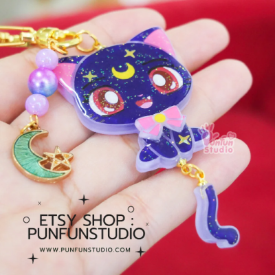 PAM 35 Luna Cat Mold / Sailor / Painting Anime Mold / Silicone Mold