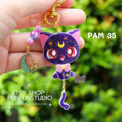 PAM 35 Luna Cat Mold / Sailor / Painting Anime Mold / Silicone Mold
