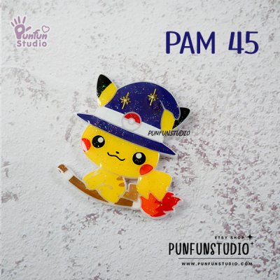 PAM 45 Witch Pika Mold / Painting Anime Mold / Pokemold / Silicone Mold