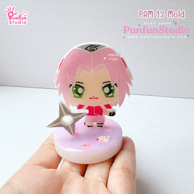 PAM 13 Saku Ninja Mold / + Shuriken / Painting Anime Mold / Silicone Mold
