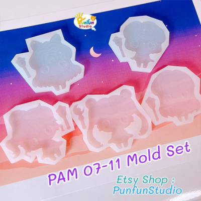 PAM 07 - 11 Inner Senshi Mold / Sailor / Set 5 Pieces / Painting Anime Mold / Silicone Mold