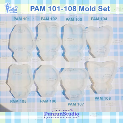 PAM 101-108 SK Animal Mold Set / K-POP / 8 Molds + GM05 / Painting Anime Mold / Silicone Mold