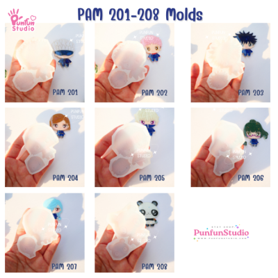 PAM 201-208 Sorcerer Mold Set / Set 8 Molds + Special Mold PAM 209 / Painting Anime Mold / Silicone Mold