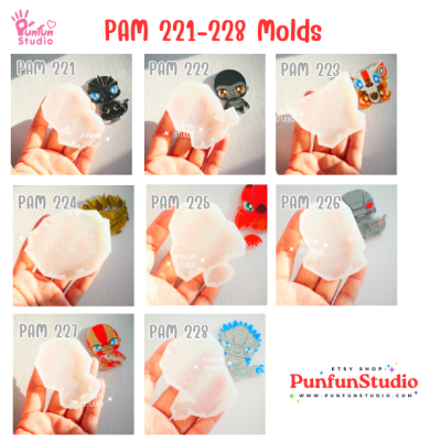 PAM 221-228 Godzilla x Kong Mold Set / 8 Molds + Free 2 Molds / Monsterverse / Painting Anime Mold / Silicone Mold
