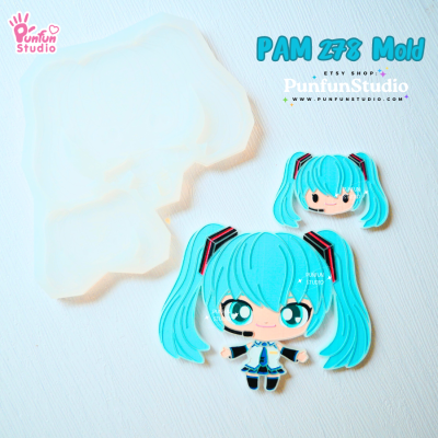 PAM 278 Miku Mold / Painting Anime Mold / Painted Resin / Silicone Mold