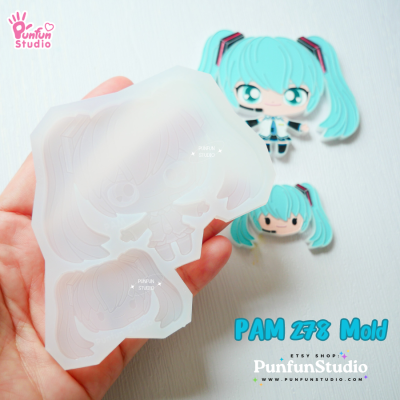 PAM 278 Miku Mold / Painting Anime Mold / Painted Resin / Silicone Mold