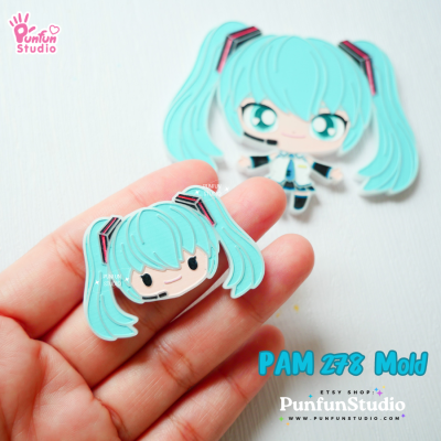 PAM 278 Miku Mold / Painting Anime Mold / Painted Resin / Silicone Mold