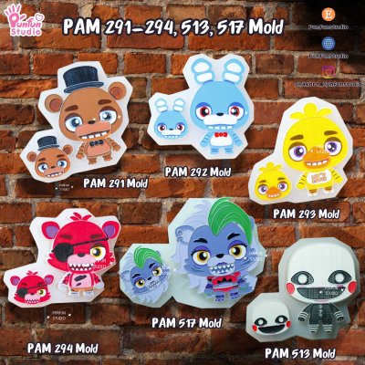 PAM 291-294, 513, 517 / Five Night / Painting Anime Mold / Silicone Mold