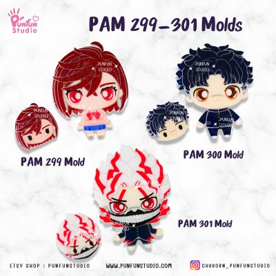 PAM 299, 300, 301 Danda Mold / Painting Anime Mold / Silicone Mold