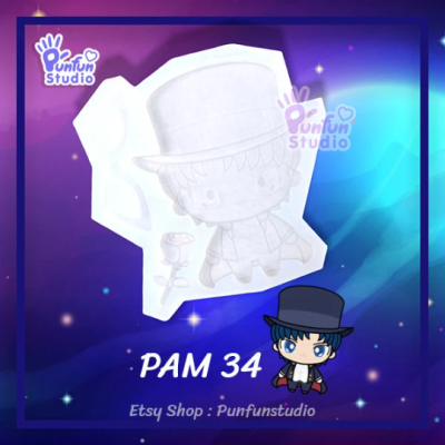 PAM 30 - 34 Outer Senshi & Tuxedo Mold  / Sailor / Set 5 Pieces / Painting Anime Mold / Silicone Mold