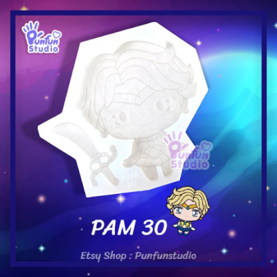 PAM 30 - 34 Outer Senshi & Tuxedo Mold  / Sailor / Set 5 Pieces / Painting Anime Mold / Silicone Mold