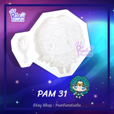 PAM 30 - 34 Outer Senshi & Tuxedo Mold  / Sailor / Set 5 Pieces / Painting Anime Mold / Silicone Mold