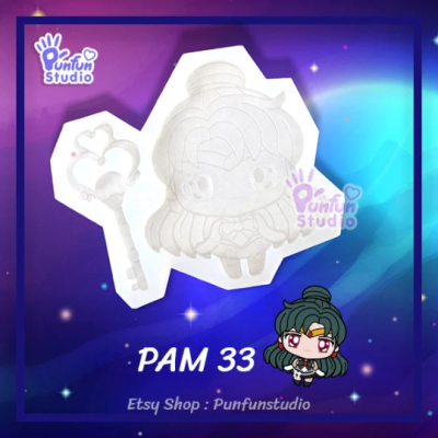 PAM 30 - 34 Outer Senshi & Tuxedo Mold  / Sailor / Set 5 Pieces / Painting Anime Mold / Silicone Mold