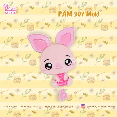 PAM 306, 307, 308, 309 Bear Piglet Tiger Donkey Mold / Painting Anime Mold / Silicone Mold