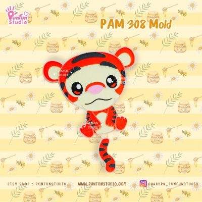 PAM 306, 307, 308, 309 Bear Piglet Tiger Donkey Mold / Painting Anime Mold / Silicone Mold