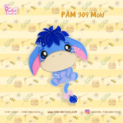 PAM 306, 307, 308, 309 Bear Piglet Tiger Donkey Mold / Painting Anime Mold / Silicone Mold