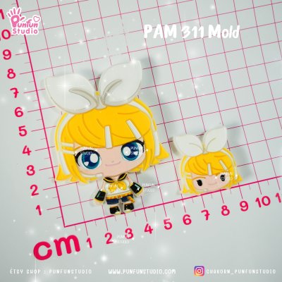 PAM 310, 311 Len & Rin Mold / Painting Anime Mold / Silicone Mold