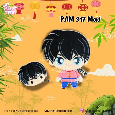 PAM 317, 318 Ran 1/2 Boy & Girl Mold / Painting Anime Mold / Silicone Mold