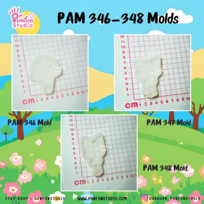 Cutie Animal Mold PAM 346, 347, 348 / Painting Anime Mold / Silicone Mold