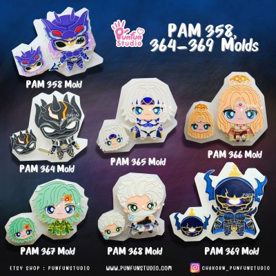 Final Fantasy IV Mold / PAM 358, 364, 365, 366, 367, 368, 369 / FF4 / Painting Anime Mold / Silicone Mold