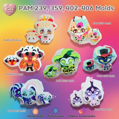 PAM 239, 359, 402-406 Demon Hotel Mold Set / Hazbin  / Seven Deadly Sins / Painting Anime Mold / Silicone Mold