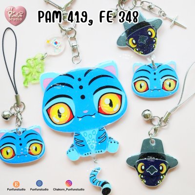 Kpop Demon Hunter PAM 419, 420 , FE 348  keychains / Cute charms  / Complete Workpiece / Painted & Coated Anime Keychain