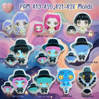 Kpop Demon Hunter Mold PAM 419- 420, 421-428 / kpop demon hunter / Painting Anime Mold / Silicone Mold