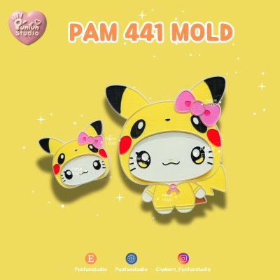 PAM 437-442 Cutie Kitty & Friends Mold / Painting Anime Mold / Kawaii Mold / Silicone Mold