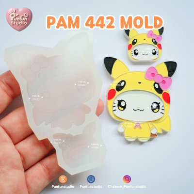 PAM 437-442 Cutie Kitty & Friends Mold / Painting Anime Mold / Kawaii Mold / Silicone Mold
