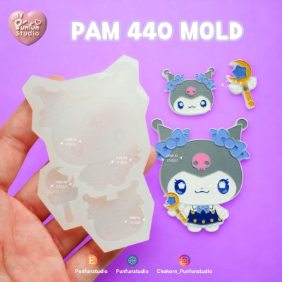 PAM 437-442 Cutie Kitty & Friends Mold / Painting Anime Mold / Kawaii Mold / Silicone Mold