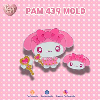 PAM 437-442 Cutie Kitty & Friends Mold / Painting Anime Mold / Kawaii Mold / Silicone Mold