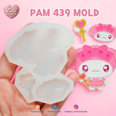PAM 437-442 Cutie Kitty & Friends Mold / Painting Anime Mold / Kawaii Mold / Silicone Mold