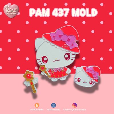 PAM 437-442 Cutie Kitty & Friends Mold / Painting Anime Mold / Kawaii Mold / Silicone Mold