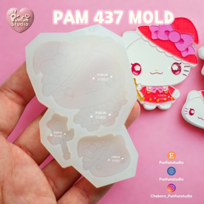 PAM 437-442 Cutie Kitty & Friends Mold / Painting Anime Mold / Kawaii Mold / Silicone Mold