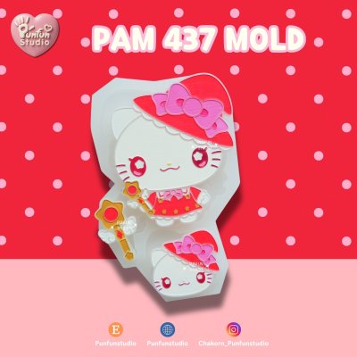 PAM 437-442 Cutie Kitty & Friends Mold / Painting Anime Mold / Kawaii Mold / Silicone Mold