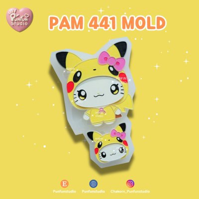 PAM 437-442 Cutie Kitty & Friends Mold / Painting Anime Mold / Kawaii Mold / Silicone Mold