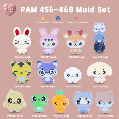 MT Gang Mold Set / PAM 456-468 / 13 Molds / Painting Anime Mold / Silicone Mold