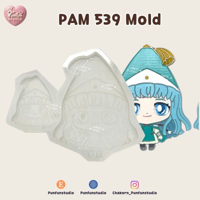 PAM 536-542 Witch Hat Mold / Painting Anime Mold / Silicone Mold