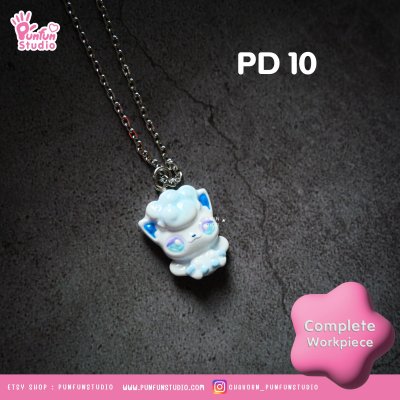 PD 10-11 Vulp / Poke Pendant / Resin Hand Painted Pendant with Stainless Steel Necklace
