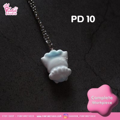 PD 10-11 Vulp / Poke Pendant / Resin Hand Painted Pendant with Stainless Steel Necklace
