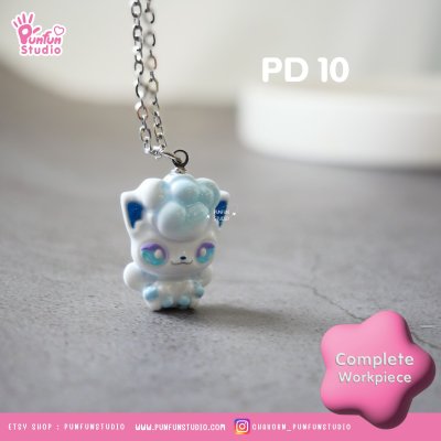 PD 10-11 Vulp / Poke Pendant / Resin Hand Painted Pendant with Stainless Steel Necklace
