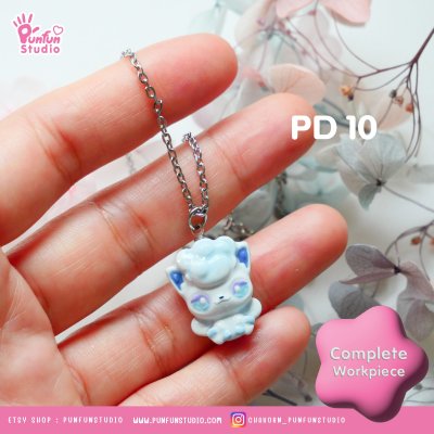 PD 10-11 Vulp / Poke Pendant / Resin Hand Painted Pendant with Stainless Steel Necklace