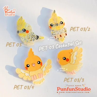 PET 03+3 Cockatiel Mold Set / PET 03, 03/2, 03/3 03/4 / Set 4 Molds / Pet Mold / Parrot Mold / Silicone Mold
