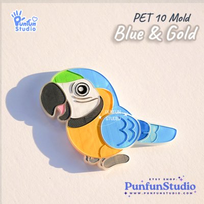 PET 01, 02, 03, 04, 05, 06, 07, 08, 09, 10 Parrot Mold / Parrot Mold / Silicone Mold