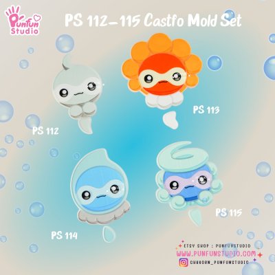 PS 112-115 Castfo Mold Set / 4 Molds / Pokemold / Silicone Mold