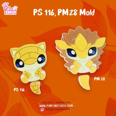 PS 116 Shrew, PM 28 Slash Mold / Pokemold / Silicone Mold