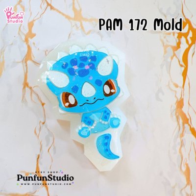PAM 171-178 Cute Dino Mold  / Set 8 Molds + Special Mold PAM 170 / Dinosaur / Painting Anime Mold / Silicone Mold