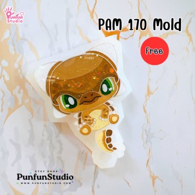 PAM 171-178 Cute Dino Mold  / Set 8 Molds + Special Mold PAM 170 / Dinosaur / Painting Anime Mold / Silicone Mold