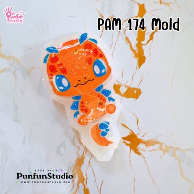 PAM 171-178 Cute Dino Mold  / Set 8 Molds + Special Mold PAM 170 / Dinosaur / Painting Anime Mold / Silicone Mold